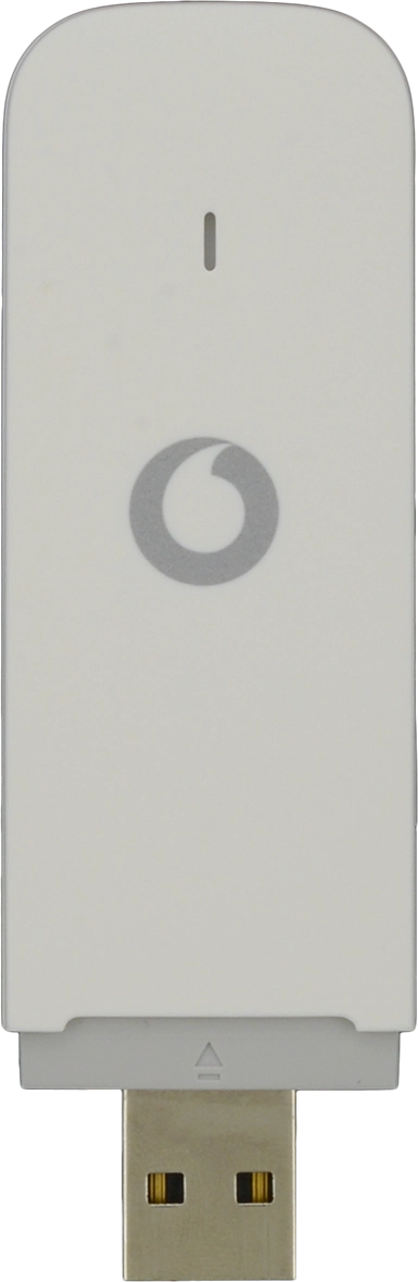 Turn the front of the USB modem towards you. Slide the cover upwards and remove it.