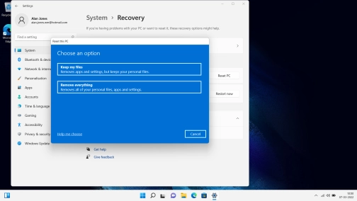 Click Remove everything.