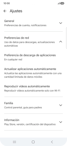 Pulsa Actualizar aplicaciones automáticamente.