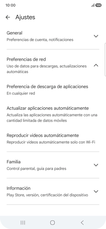 Pulsa Actualizar aplicaciones automáticamente.