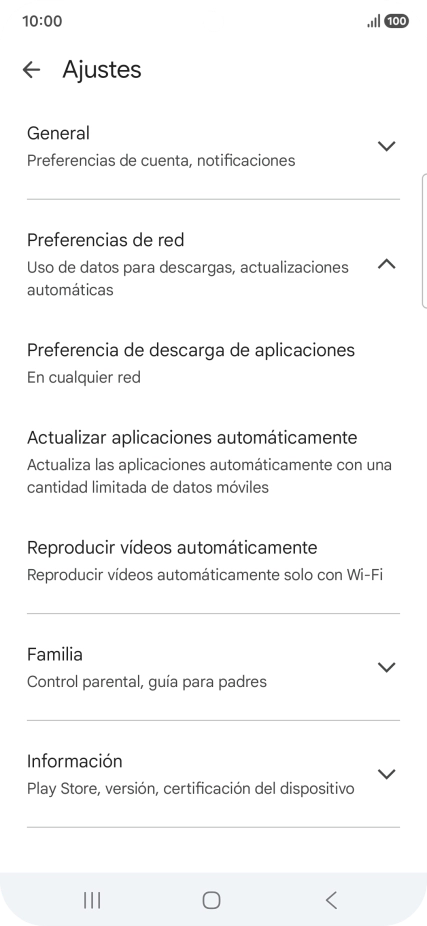 Pulsa Actualizar aplicaciones automáticamente.