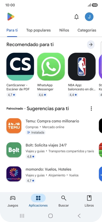 Pulsa el icono de perfil.