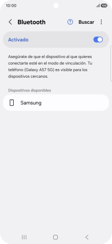 Pulsa el dispositivo Bluetooth deseado y sigue las indicaciones de la pantalla para vincular el dispositivo al teléfono.