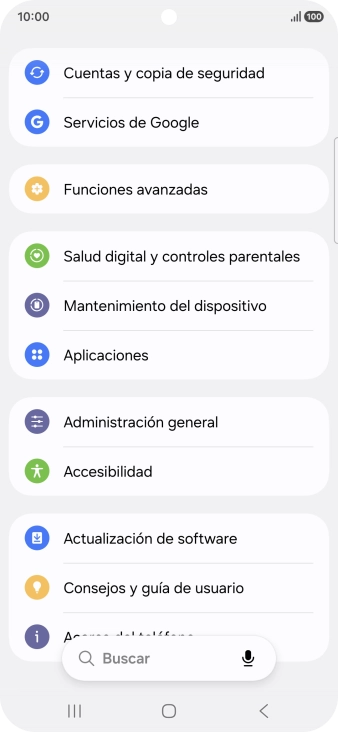 Pulsa Cuentas y copia de seguridad.