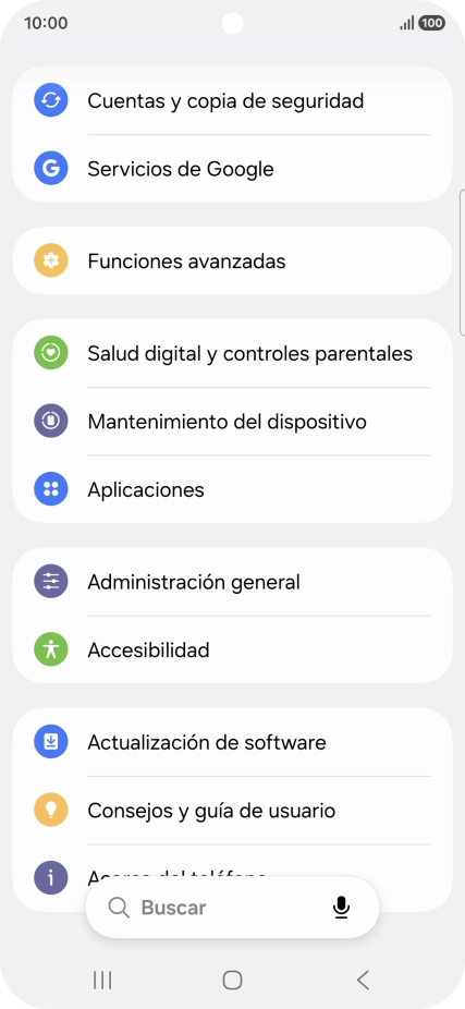 Pulsa Cuentas y copia de seguridad.