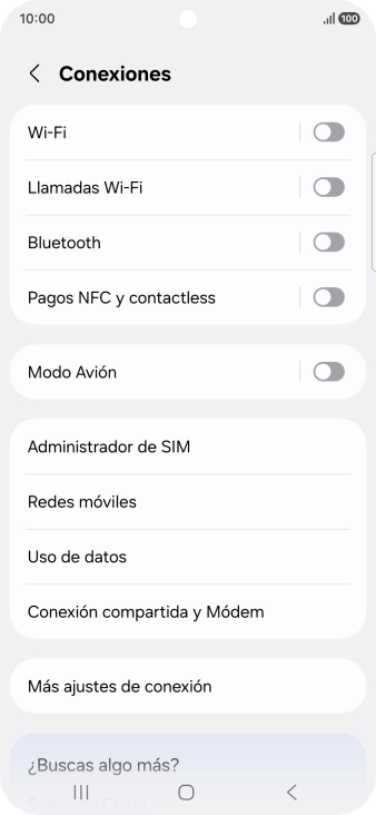 Pulsa Redes móviles.