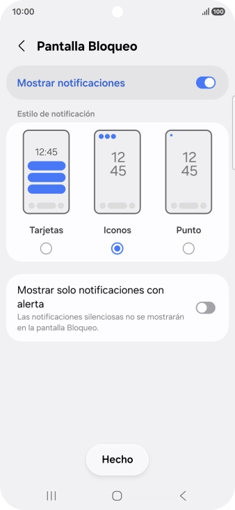 Pulsa los ajustes deseados para activarlos o desactivarlos.