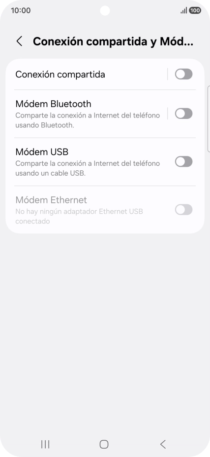 Pulsa Conexión compartida.