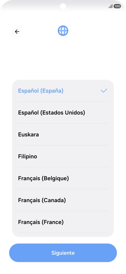 Pulsa el idioma deseado.