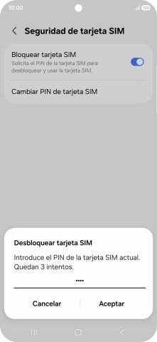 Introduce tu código PIN y pulsa Aceptar.