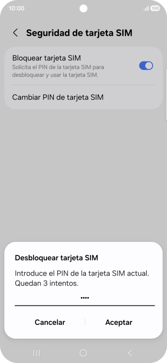 Introduce tu código PIN y pulsa Aceptar.