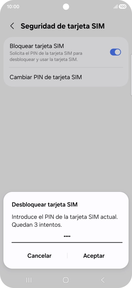 Introduce tu código PIN y pulsa Aceptar.