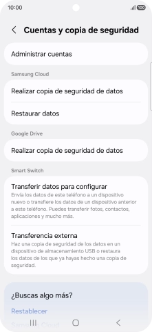 Pulsa Administrar cuentas.