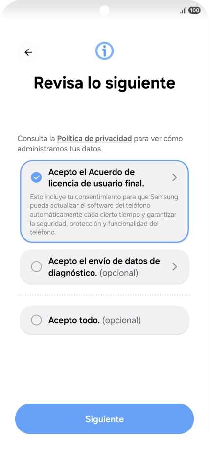 Pulsa Siguiente.