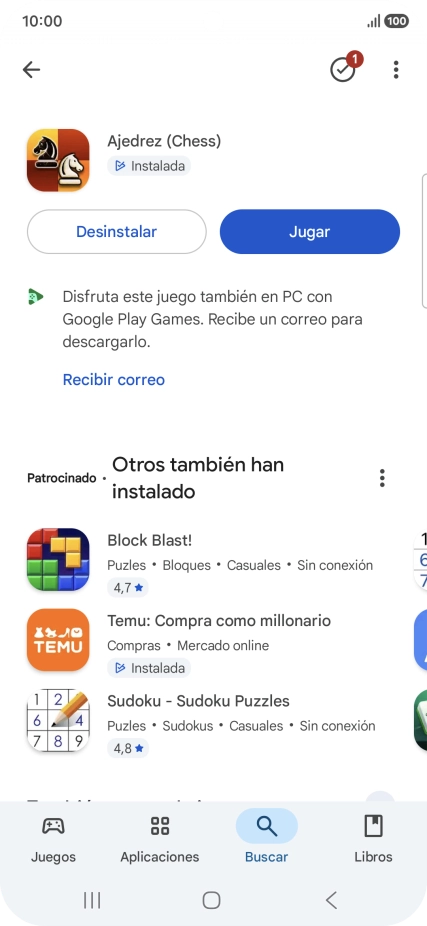 Pulsa la tecla de inicio para terminar y regresar a la pantalla de inicio.