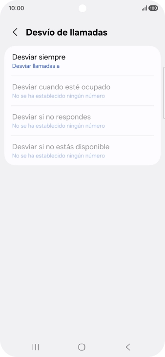 Pulsa el tipo de desvío deseado.