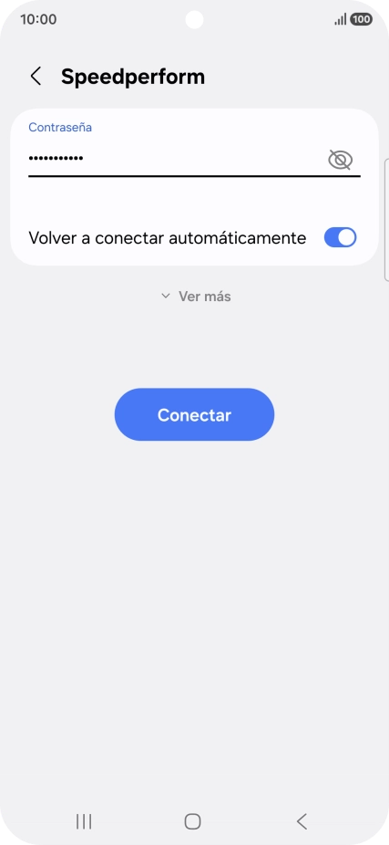 Introduce la contraseña de la red wifi y pulsa Conectar.