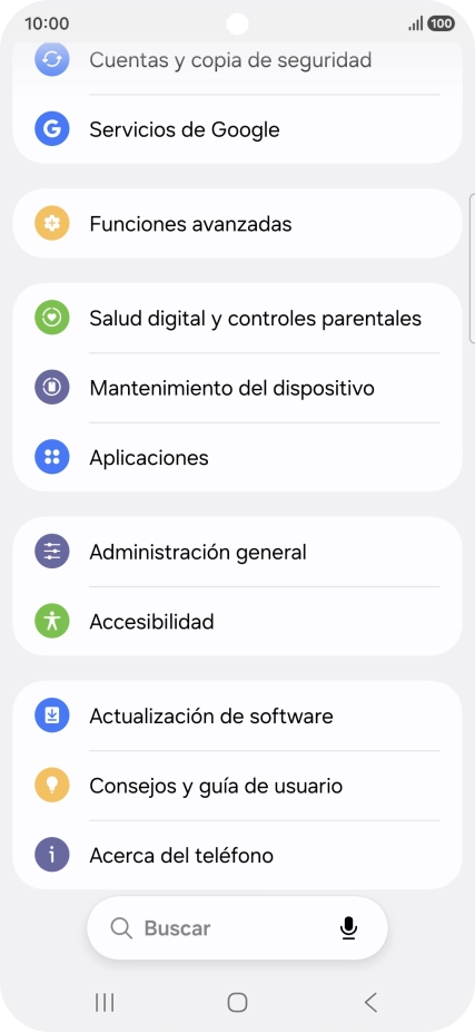 Pulsa Administración general.