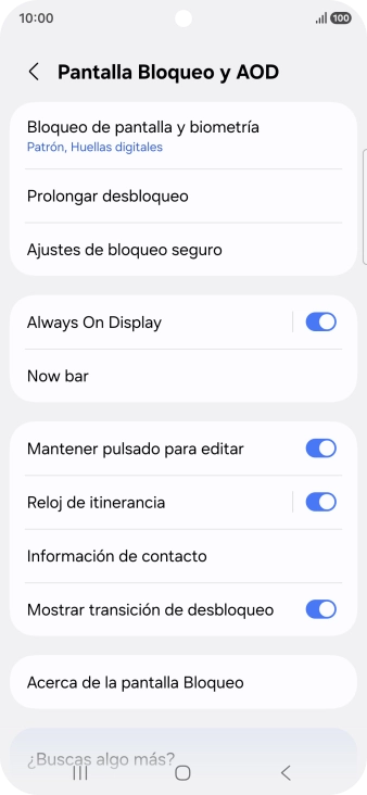Pulsa Bloqueo de pantalla y biometría e introduce el código de seguridad extra que has creado anteriormente.