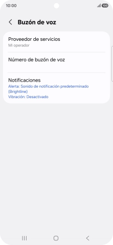 Pulsa Número de buzón de voz.