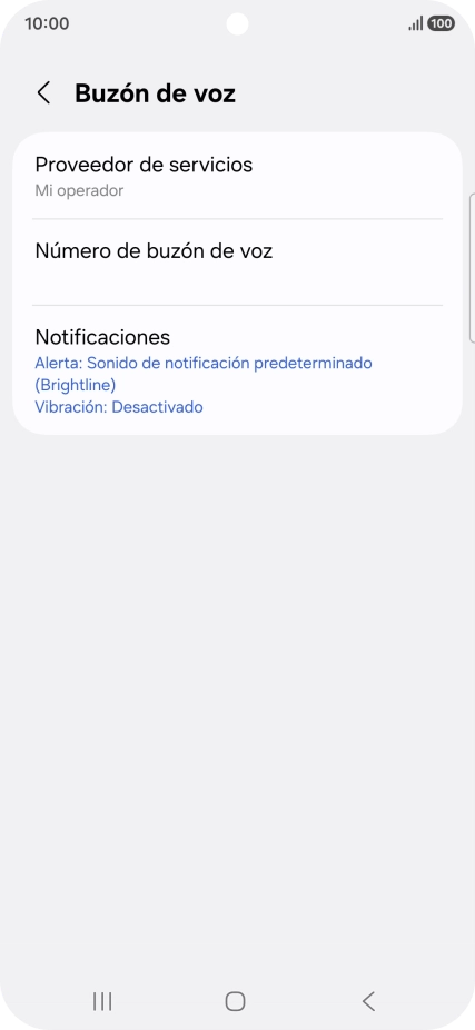 Pulsa Número de buzón de voz.