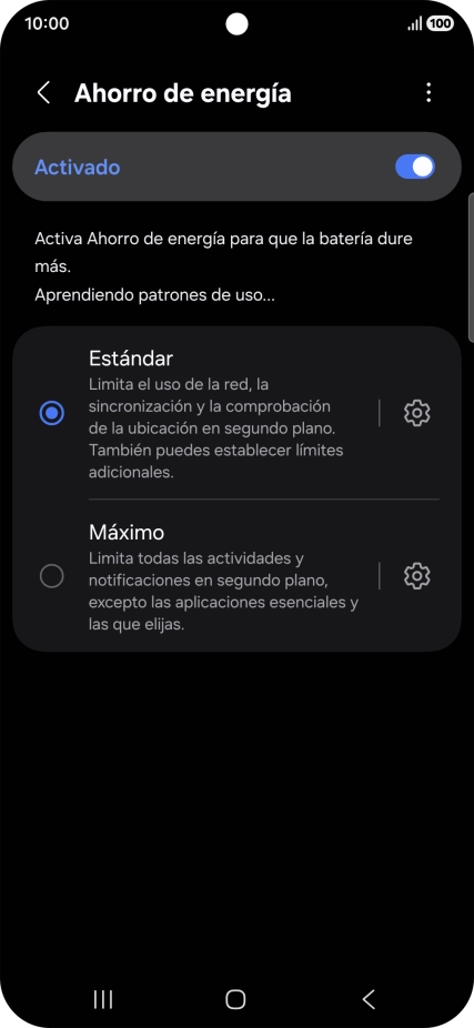 Pulsa el ajuste deseado.