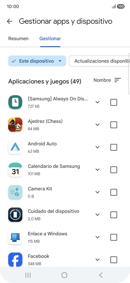 Pulsa la app deseada.