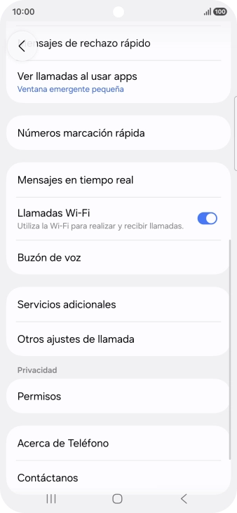 Pulsa Servicios adicionales.