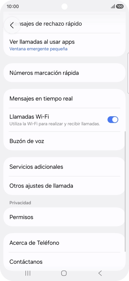 Pulsa Servicios adicionales.