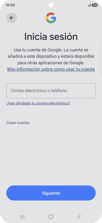 Si no tienes una cuenta de Google, pulsa Crear cuenta y sigue las indicaciones de la pantalla para ver cómo crear una cuenta nueva.