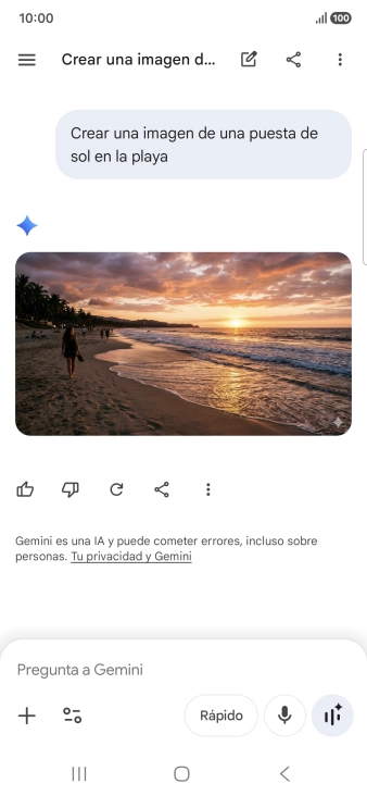 También puedes pedir a Gemini que genere una fotografía partiendo de tu descripción.
