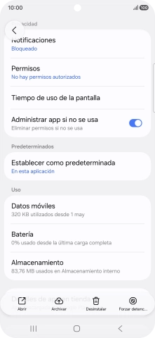 Pulsa Almacenamiento.