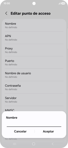Introduce Vodafone Internet y pulsa Aceptar.