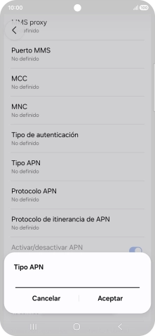 Introduce default y pulsa Aceptar.
