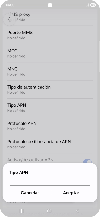 Introduce default y pulsa Aceptar.