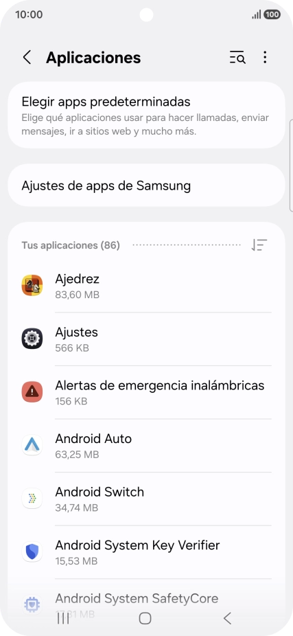 Pulsa la app deseada.