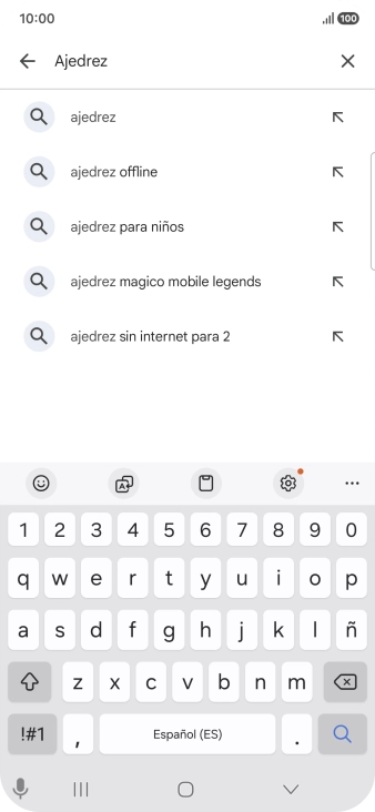 Introduce el nombre del tema o de la app y pulsa el icono de búsqueda.