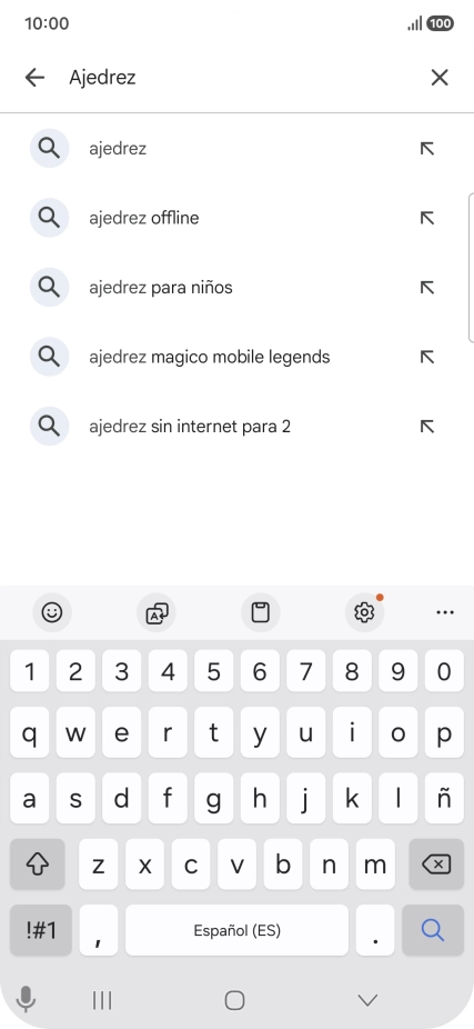 Introduce el nombre del tema o de la app y pulsa el icono de búsqueda.