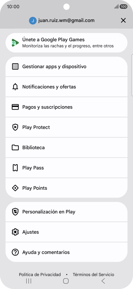 Pulsa Gestionar apps y dispositivo.