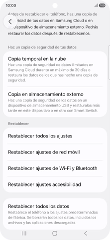 Pulsa Restablecer ajustes de red móvil.