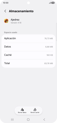Pulsa Borrar caché.
