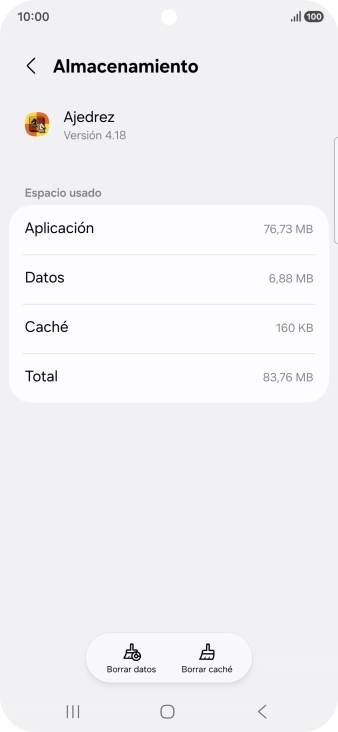 Pulsa Borrar caché.