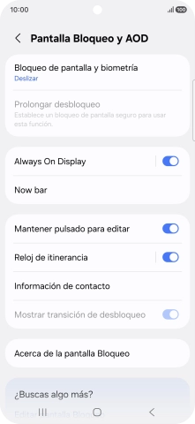 Pulsa Bloqueo de pantalla y biometría.
