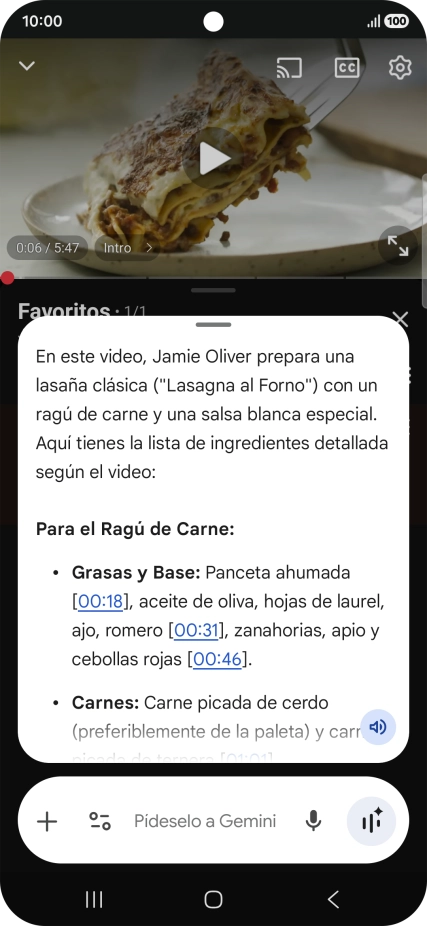 La respuesta de Gemini a tu pregunta se visualiza ahora en la pantalla.
