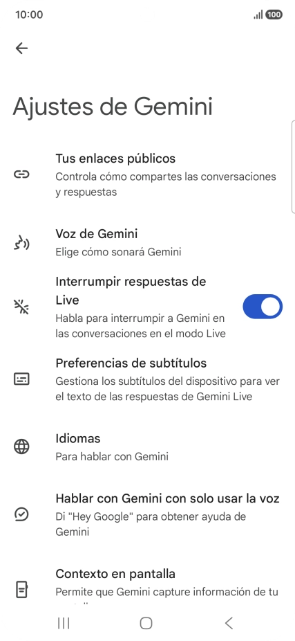 Sigue las indicaciones de la pantalla para seleccionar los ajustes deseados.