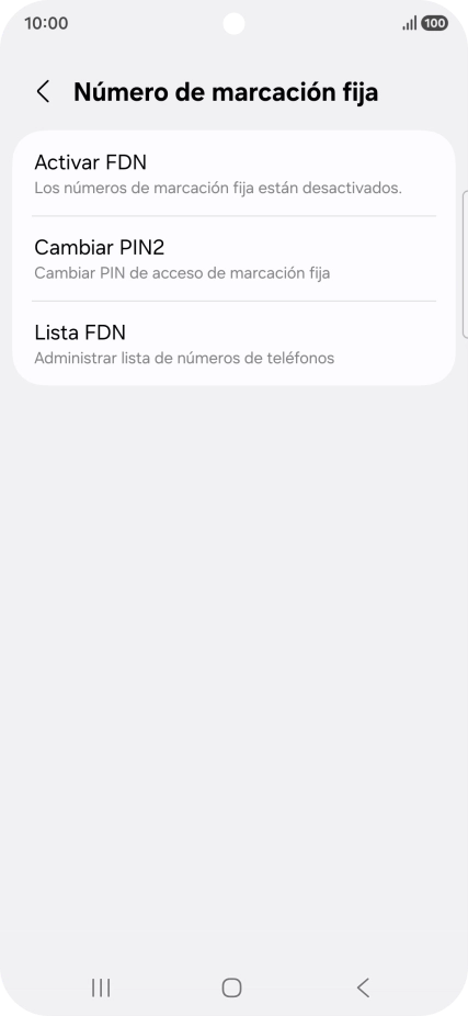 Pulsa Activar FDN.
