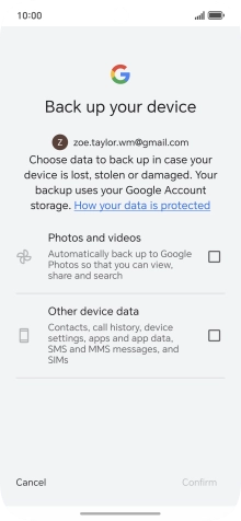 Press the fields next to the required data types to select them.