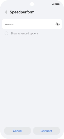 Key in the password for the Wi-Fi network and press Connect.