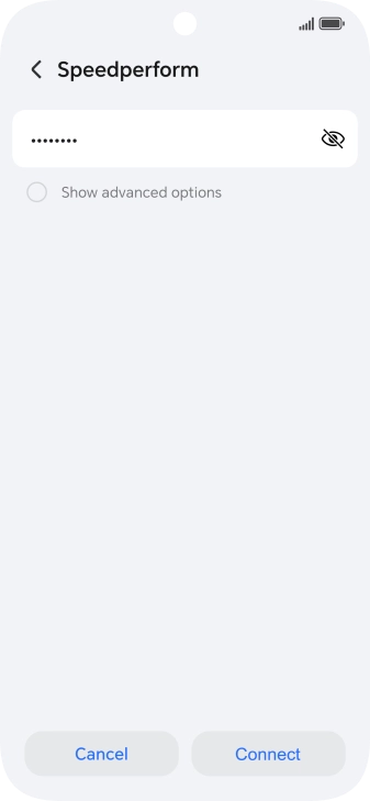 Key in the password for the Wi-Fi network and press Connect.