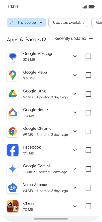 Press the required app.